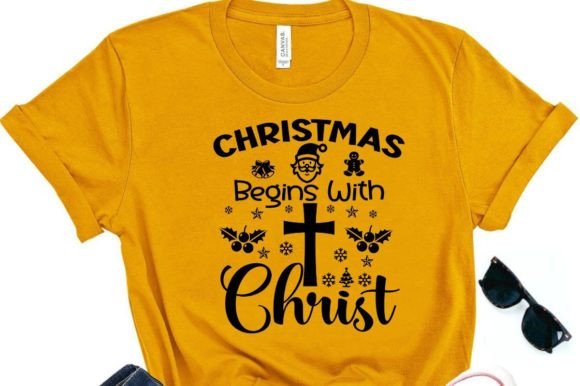 CHRISTMAS BEGINS with CHRIST, SVG, EPS for T-Shirt Designs