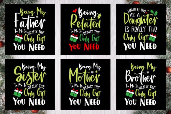 Christmas Relatives Tshirt Design Bundle for Modern Blog Graphics