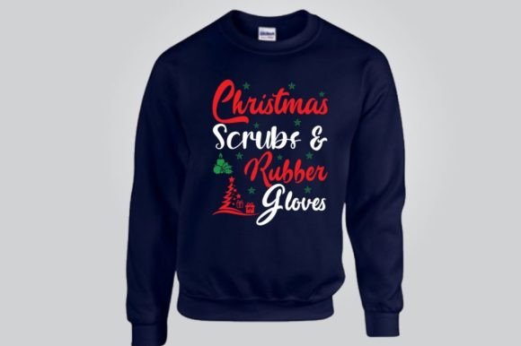 CHRISTMAS SCRUBS RUBBER GLOVES, SVG for T-Shirt Designs