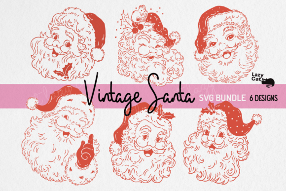 Christmas Vintage Santa SVG Bundle for Crafts & Branding