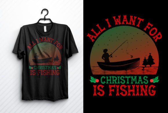 Fishing Christmas T-shirt Design for Modern T-Shirt Designs