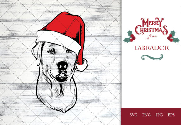Labrador Dog in Santa Hat for Christmas