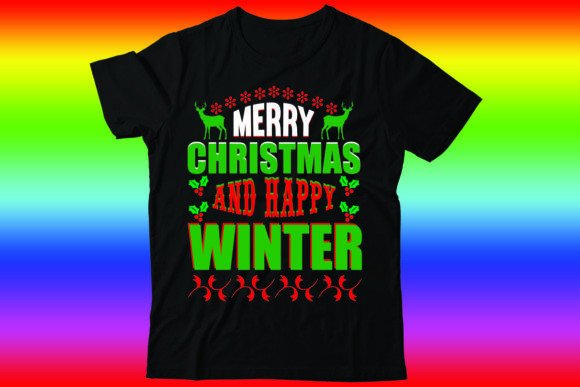 Merry Christmas and Happy Winter for T-Shirt Designs