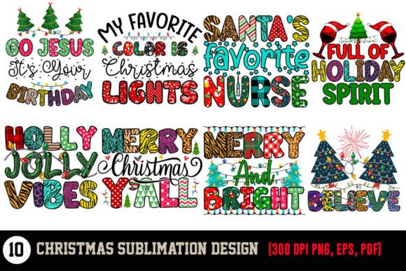 Merry Christmas Sublimation Bundle 1: T-Shirt Designs for Editors
