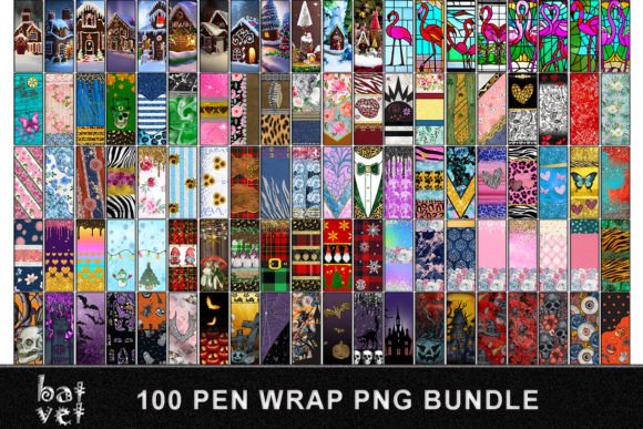 Pen Wrap Bundle Huge Bundle PNG Design for Crafts & Branding
