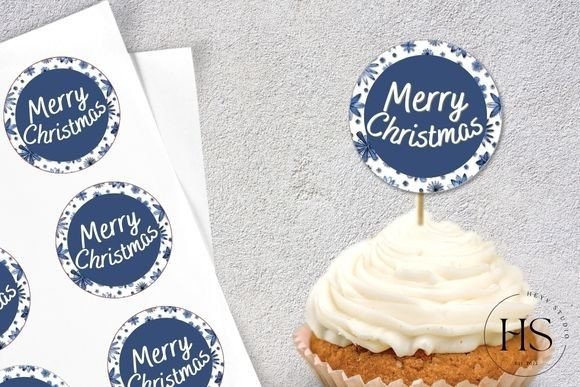 Printable Christmas Cupcake Topper for Crafts & Branding