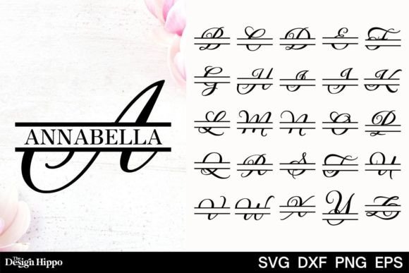 Split Monogram Letters SVG Fancy Font for Crafts & Design
